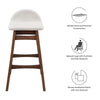 Modway EEI-6553-HEI Juno Wood Bar Stool - Set of 2 Ivory Fabric MDY-EEI-6553-HEI