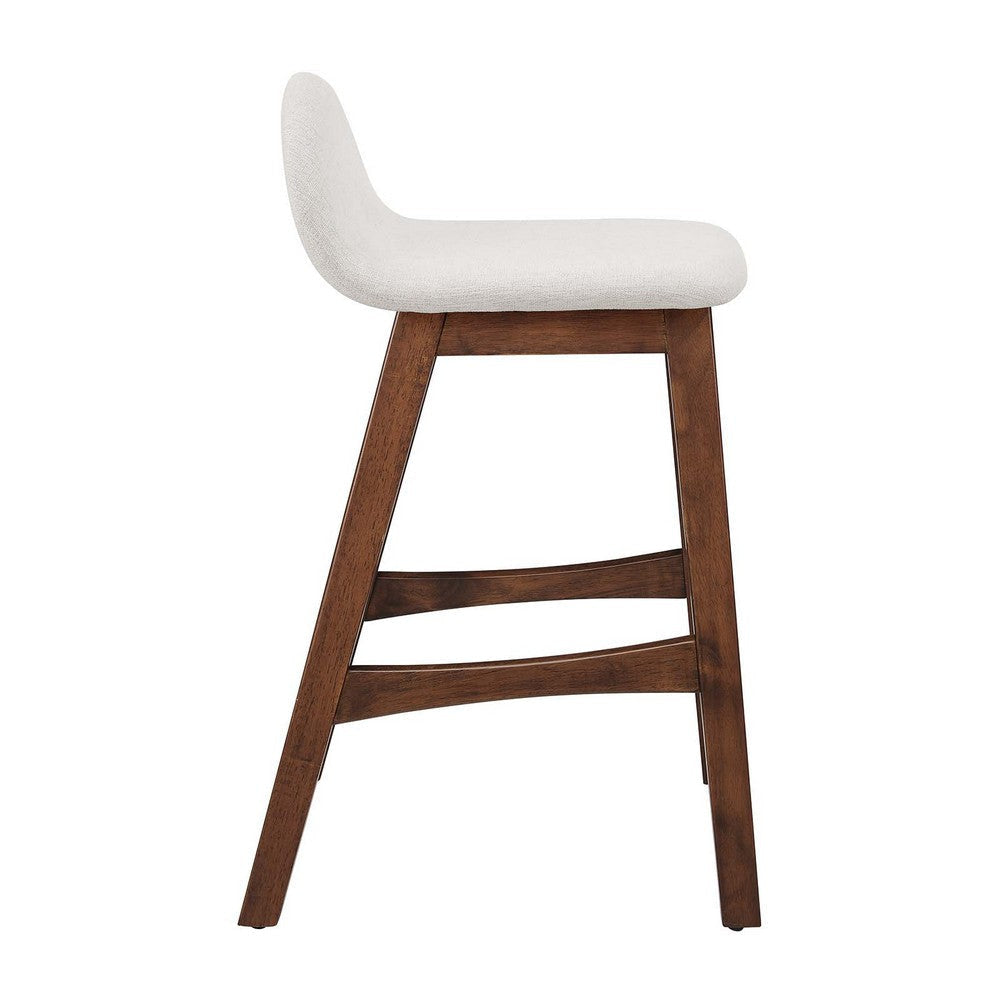 Modway EEI-6555-HEI Juno Wood Counter Stool - Set of 2 Ivory Fabric MDY-EEI-6555-HEI