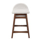 Modway EEI-6555-HEI Juno Wood Counter Stool - Set of 2 Ivory Fabric MDY-EEI-6555-HEI