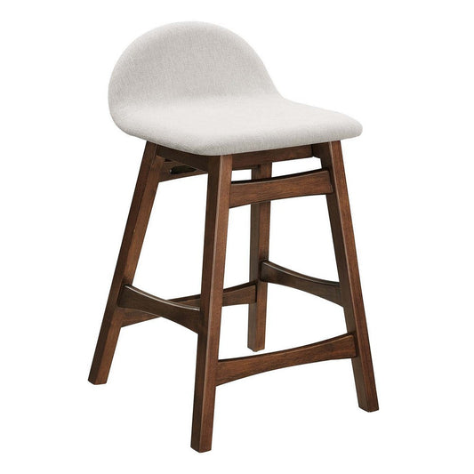 Modway EEI-6555-HEI Juno Wood Counter Stool - Set of 2, Ivory Fabric