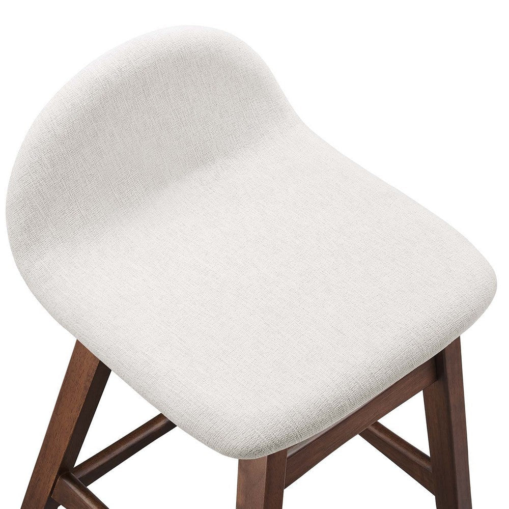 Modway EEI-6555-HEI Juno Wood Counter Stool - Set of 2 Ivory Fabric MDY-EEI-6555-HEI