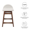 Modway EEI-6555-HEI Juno Wood Counter Stool - Set of 2 Ivory Fabric MDY-EEI-6555-HEI