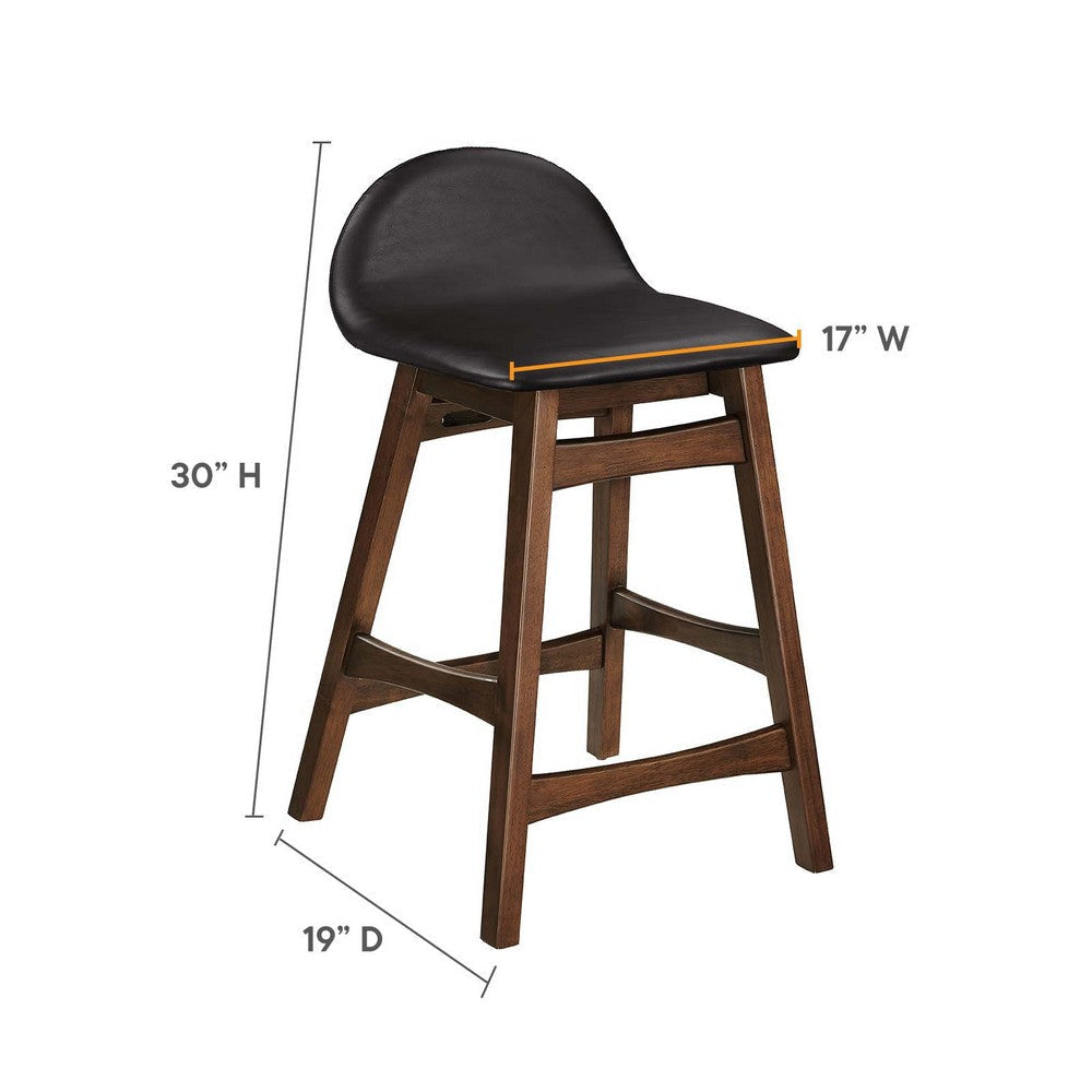 Modway EEI-6556-BRN Juno Wood Counter Stool - Set of 2 Brown MDY-EEI-6556-BRN