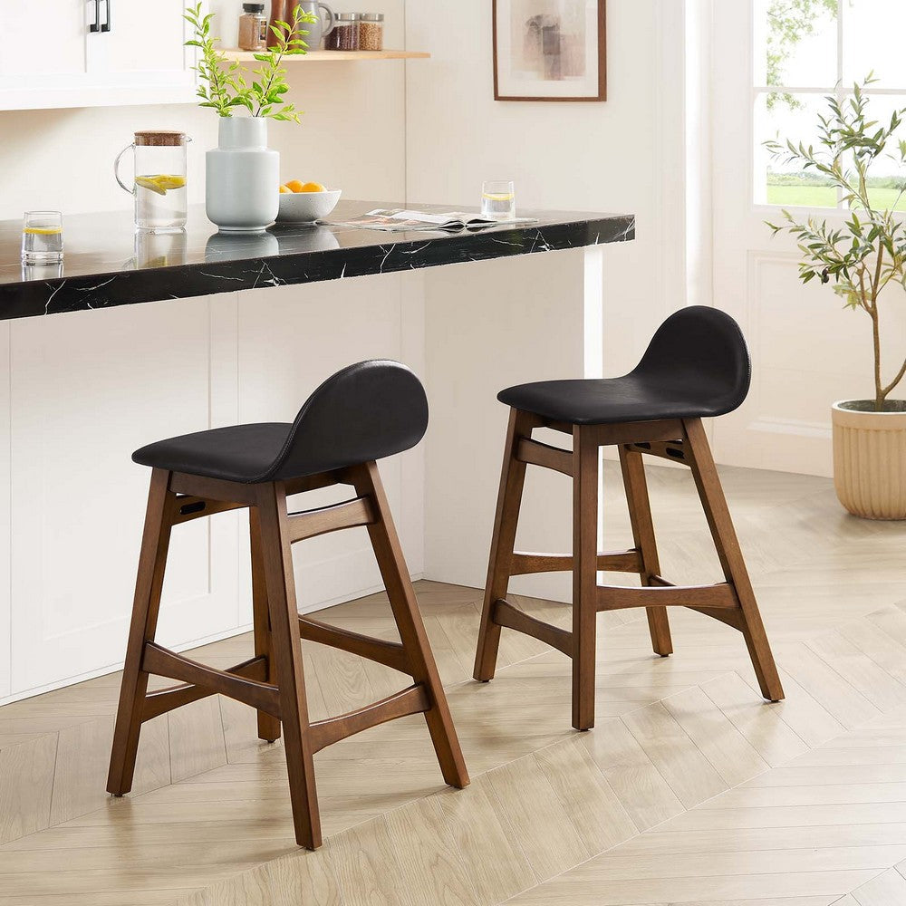 Modway EEI-6556-BRN Juno Wood Counter Stool - Set of 2 Brown MDY-EEI-6556-BRN