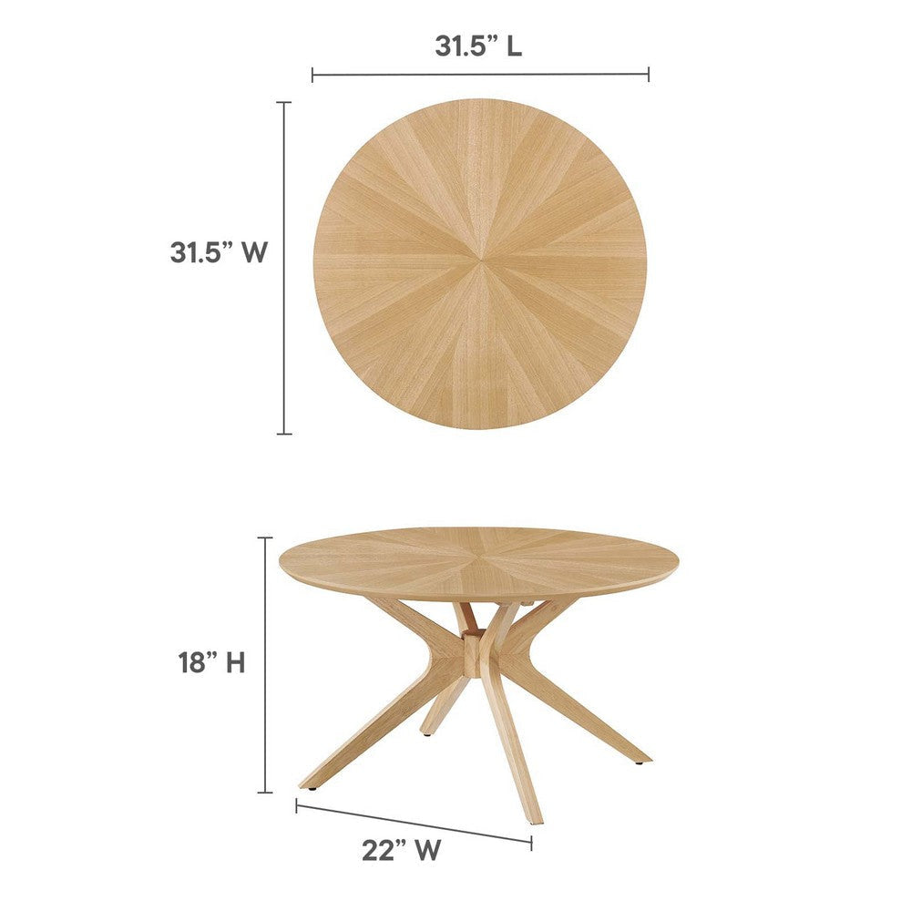 Crossroads Round Wood Coffee Table - No Shipping Charges MDY-EEI-6557-OAK