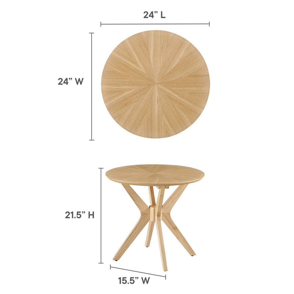 Crossroads 24” Round Wood Side Table - No Shipping Charges MDY-EEI-6558-OAK