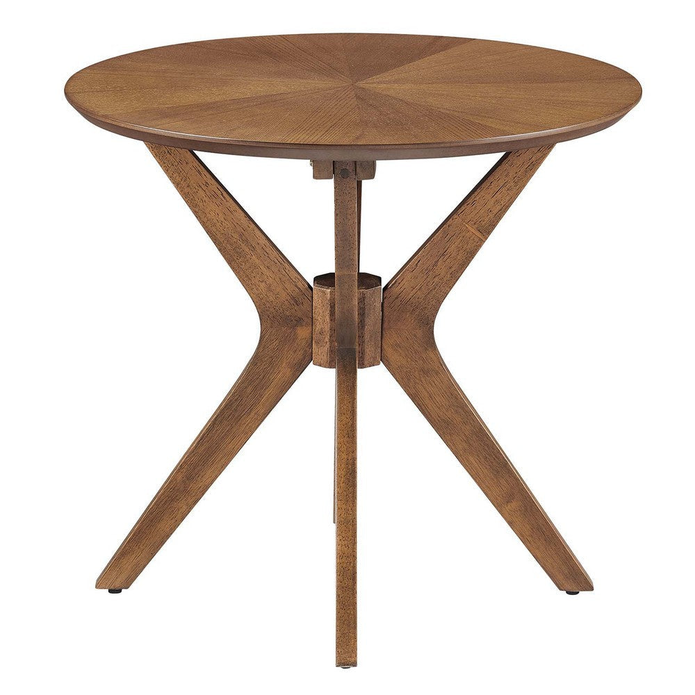 Crossroads 24” Round Wood Side Table - No Shipping Charges MDY-EEI-6558-OAK