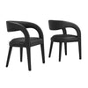 Modway EEI-6561-BLK Pinnacle Vegan Leather Dining Chair Set of Two, Black