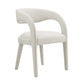 Modway EEI-6562-IVO Pinnacle Boucle Upholstered Dining Chair Set of Two Ivory MDY-EEI-6562-IVO