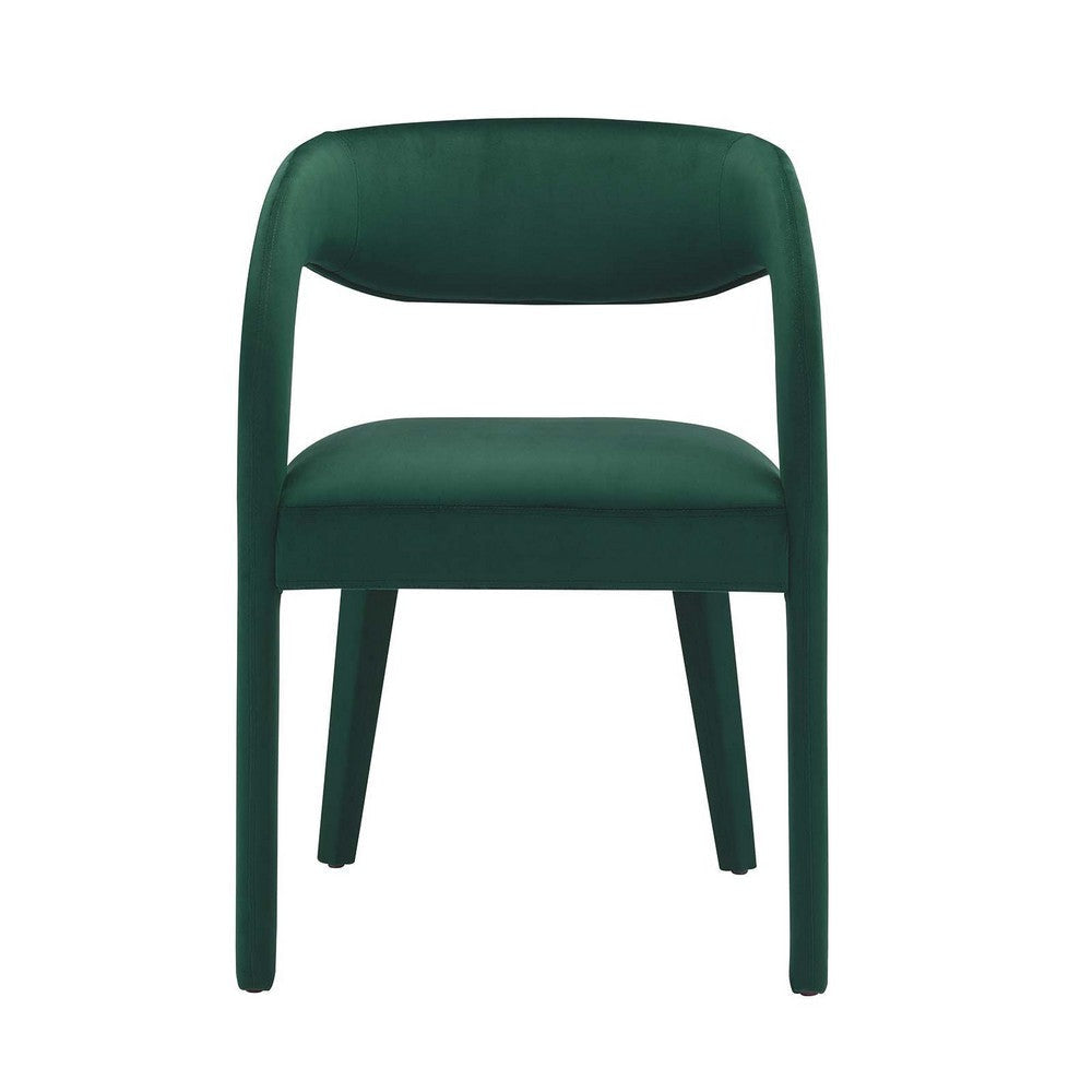 Modway EEI-6563-GRN Pinnacle Performance Velvet Dining Chair Set of Two Green MDY-EEI-6563-GRN