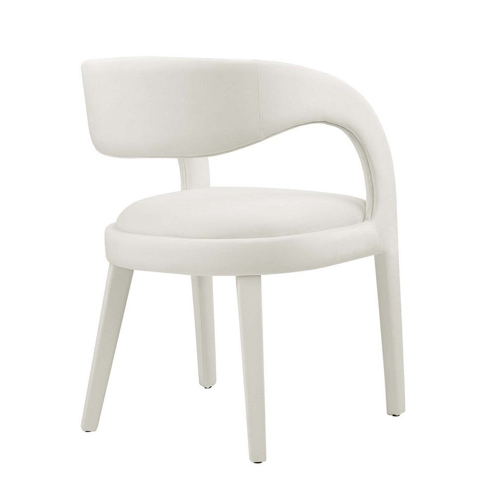 Modway EEI-6563-IVO Pinnacle Performance Velvet Dining Chair Set of Two Ivory MDY-EEI-6563-IVO