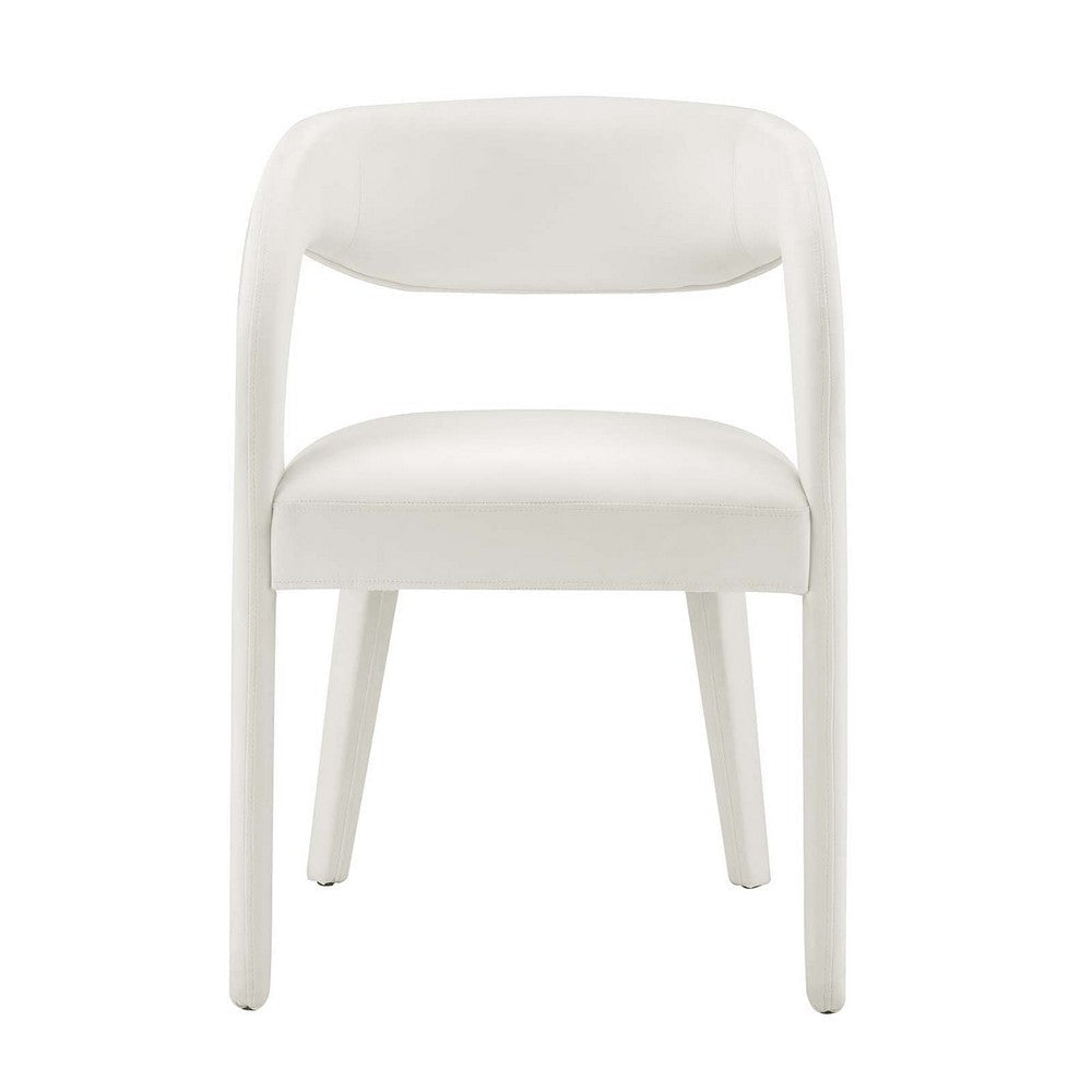 Modway EEI-6563-IVO Pinnacle Performance Velvet Dining Chair Set of Two Ivory MDY-EEI-6563-IVO