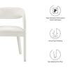 Modway EEI-6563-IVO Pinnacle Performance Velvet Dining Chair Set of Two Ivory MDY-EEI-6563-IVO