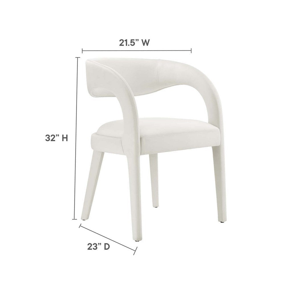 Modway EEI-6563-IVO Pinnacle Performance Velvet Dining Chair Set of Two Ivory MDY-EEI-6563-IVO