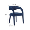 Modway EEI-6563-MID Pinnacle Performance Velvet Dining Chair Set of Two Midnight Blue MDY-EEI-6563-MID