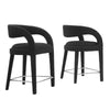 Modway EEI-6565-BLK-SLV Pinnacle Boucle Upholstered Counter Stool Set of Two, Black Silver