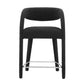 Modway EEI-6565-BLK-SLV Pinnacle Boucle Upholstered Counter Stool Set of Two Black Silver MDY-EEI-6565-BLK-SLV