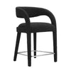 Modway EEI-6565-BLK-SLV Pinnacle Boucle Upholstered Counter Stool Set of Two Black Silver MDY-EEI-6565-BLK-SLV