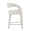 Modway EEI-6565-IVO-SLV Pinnacle Boucle Upholstered Counter Stool Set of Two Ivory Silver MDY-EEI-6565-IVO-SLV