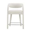 Modway EEI-6565-IVO-SLV Pinnacle Boucle Upholstered Counter Stool Set of Two Ivory Silver MDY-EEI-6565-IVO-SLV