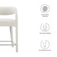 Modway EEI-6565-IVO-SLV Pinnacle Boucle Upholstered Counter Stool Set of Two Ivory Silver MDY-EEI-6565-IVO-SLV