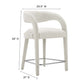 Modway EEI-6565-IVO-SLV Pinnacle Boucle Upholstered Counter Stool Set of Two Ivory Silver MDY-EEI-6565-IVO-SLV