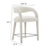 Modway EEI-6565-IVO-SLV Pinnacle Boucle Upholstered Counter Stool Set of Two Ivory Silver MDY-EEI-6565-IVO-SLV