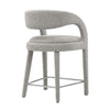 Modway EEI-6565-TAU-SLV Pinnacle Boucle Upholstered Counter Stool Set of Two Taupe Silver MDY-EEI-6565-TAU-SLV