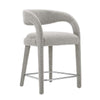 Modway EEI-6565-TAU-SLV Pinnacle Boucle Upholstered Counter Stool Set of Two Taupe Silver MDY-EEI-6565-TAU-SLV