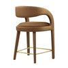 Modway EEI-6566-BRN-GLD Pinnacle Performance Velvet Counter Stool Set of Two Brown Gold MDY-EEI-6566-BRN-GLD