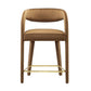 Modway EEI-6566-BRN-GLD Pinnacle Performance Velvet Counter Stool Set of Two Brown Gold MDY-EEI-6566-BRN-GLD