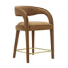 Modway EEI-6566-BRN-GLD Pinnacle Performance Velvet Counter Stool Set of Two Brown Gold MDY-EEI-6566-BRN-GLD