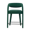 Modway EEI-6566-GRN-BLK Pinnacle Performance Velvet Counter Stool Set of Two Green Black MDY-EEI-6566-GRN-BLK