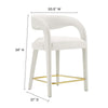 Modway EEI-6566-IVO-GLD Pinnacle Performance Velvet Counter Stool Set of Two Ivory Gold MDY-EEI-6566-IVO-GLD