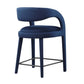 Modway EEI-6566-MID-BLK Pinnacle Performance Velvet Counter Stool Set of Two Midnight Black MDY-EEI-6566-MID-BLK