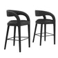 Modway EEI-6567-BLK-BLK Pinnacle Vegan Leather Bar Stool Set of Two, Black Black