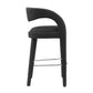 Modway EEI-6568-BLK-SLV Pinnacle Boucle Upholstered Bar Stool Set of Two Black Silver MDY-EEI-6568-BLK-SLV