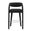 Modway EEI-6568-BLK-SLV Pinnacle Boucle Upholstered Bar Stool Set of Two Black Silver MDY-EEI-6568-BLK-SLV