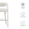 Modway EEI-6568-IVO-SLV Pinnacle Boucle Upholstered Bar Stool Set of Two Ivory Silver MDY-EEI-6568-IVO-SLV