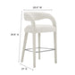 Modway EEI-6568-IVO-SLV Pinnacle Boucle Upholstered Bar Stool Set of Two Ivory Silver MDY-EEI-6568-IVO-SLV