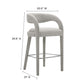 Modway EEI-6568-TAU-SLV Pinnacle Boucle Upholstered Bar Stool Set of Two Taupe Silver MDY-EEI-6568-TAU-SLV