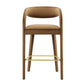 Modway EEI-6569-BRN-GLD Pinnacle Performance Velvet Bar Stool Set of Two Brown Gold MDY-EEI-6569-BRN-GLD