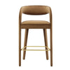 Modway EEI-6569-BRN-GLD Pinnacle Performance Velvet Bar Stool Set of Two Brown Gold MDY-EEI-6569-BRN-GLD