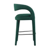 Modway EEI-6569-GRN-BLK Pinnacle Performance Velvet Bar Stool Set of Two Green Black MDY-EEI-6569-GRN-BLK