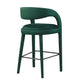 Modway EEI-6569-GRN-BLK Pinnacle Performance Velvet Bar Stool Set of Two Green Black MDY-EEI-6569-GRN-BLK