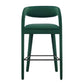 Modway EEI-6569-GRN-BLK Pinnacle Performance Velvet Bar Stool Set of Two Green Black MDY-EEI-6569-GRN-BLK