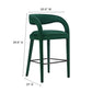 Modway EEI-6569-GRN-BLK Pinnacle Performance Velvet Bar Stool Set of Two Green Black MDY-EEI-6569-GRN-BLK