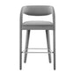 Modway EEI-6569-GRY-SLV Pinnacle Performance Velvet Bar Stool Set of Two Gray Silver MDY-EEI-6569-GRY-SLV