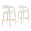 Modway EEI-6569-IVO-GLD Pinnacle Performance Velvet Bar Stool Set of Two, Ivory Gold