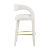 Modway EEI-6569-IVO-GLD Pinnacle Performance Velvet Bar Stool Set of Two Ivory Gold MDY-EEI-6569-IVO-GLD